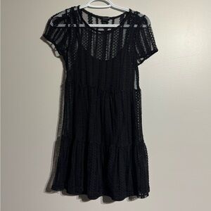Forever 21 Black Sheer Mini Dress